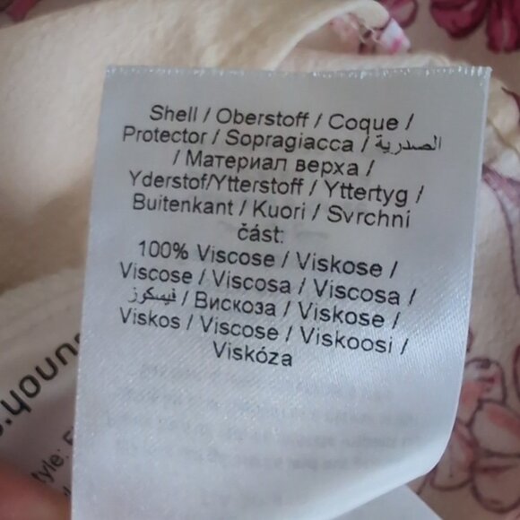 🍁B.Young Crepe Pajama Shirt Floral Print Buttoned Collared PJs Sleep Top - Picture 11 of 12